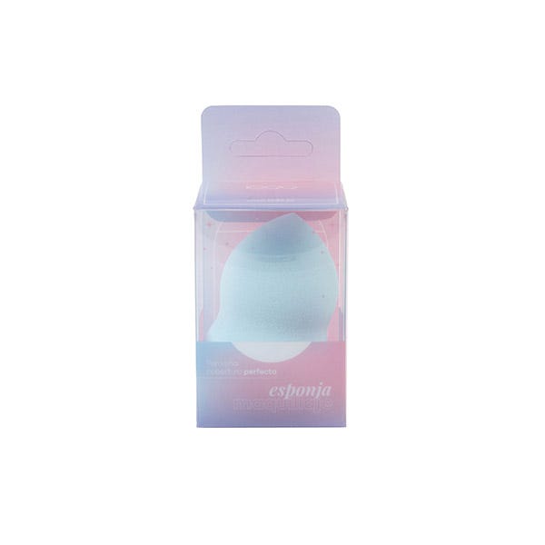 Ergonomic blue makeup sponge