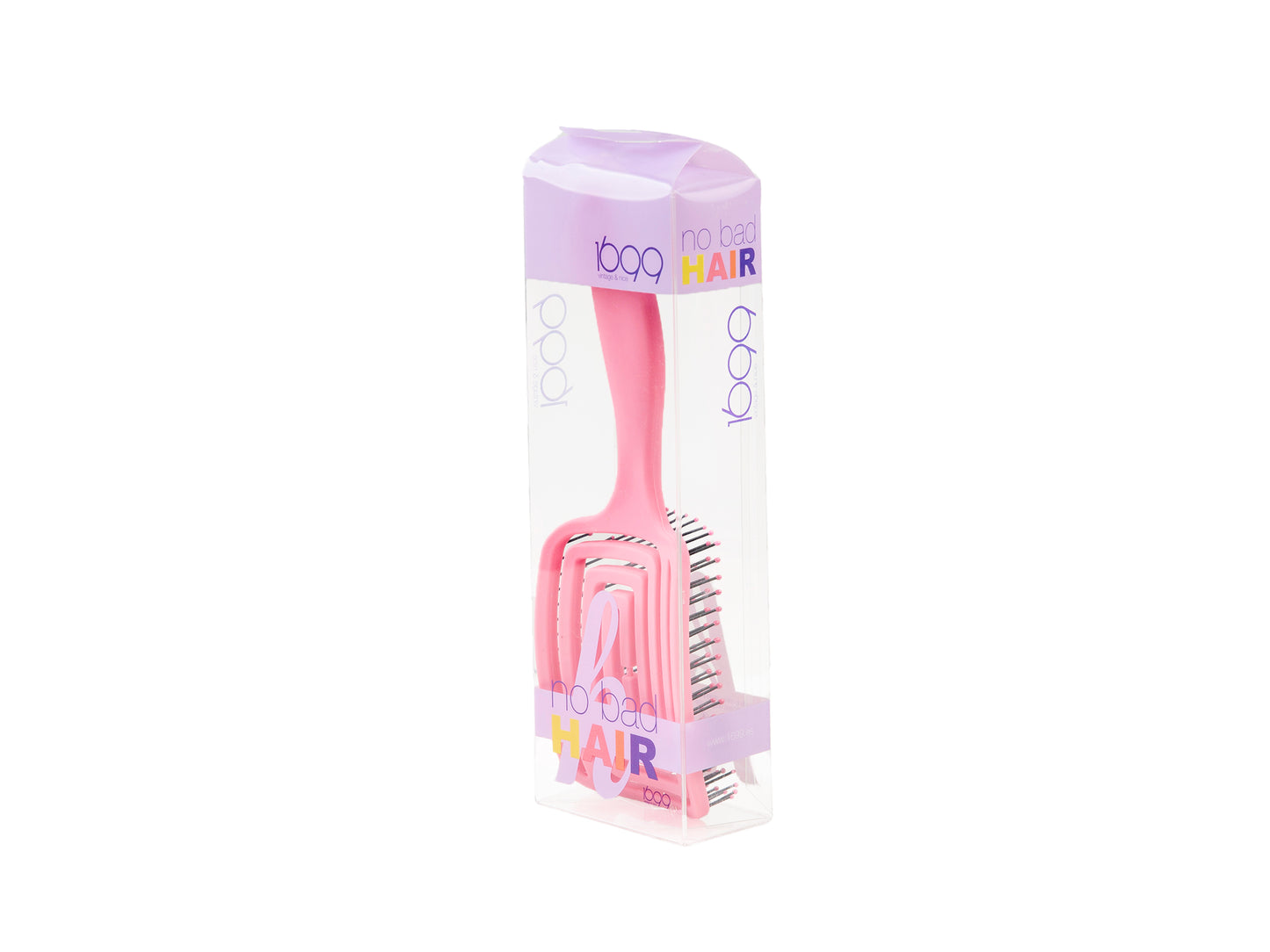 Pink flexible curly brush