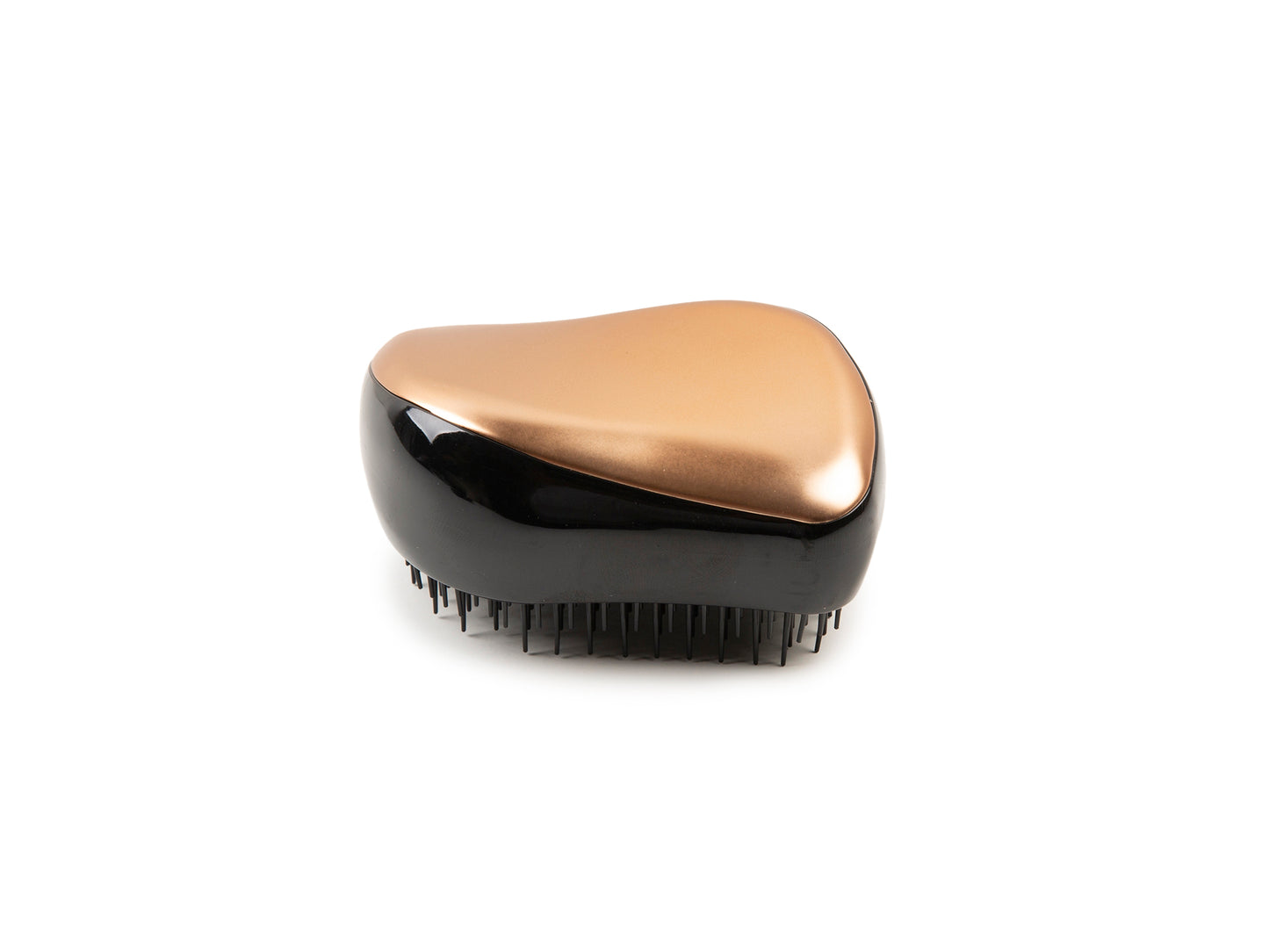 Compact bronze detangling travel brush