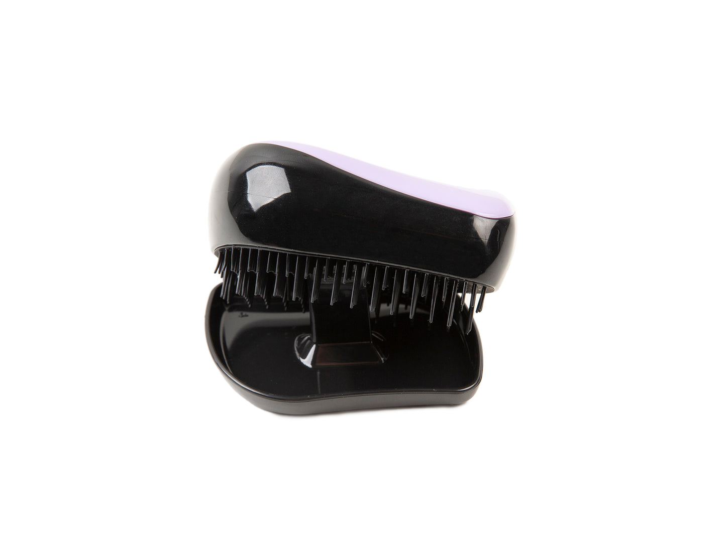 Compact purple detangling brush. Travel.