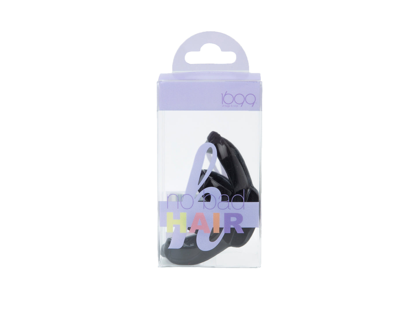 No bad hair black acetate shell clip