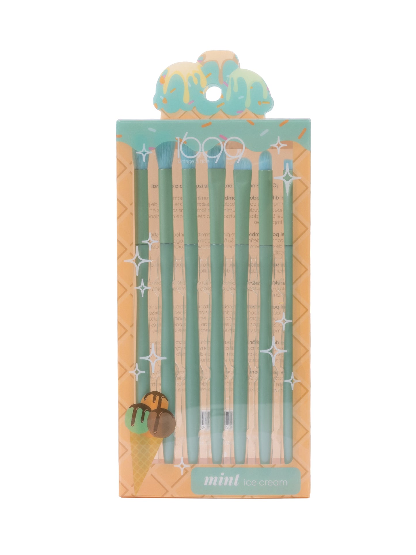 Set ice cream 7 mint eye brushes